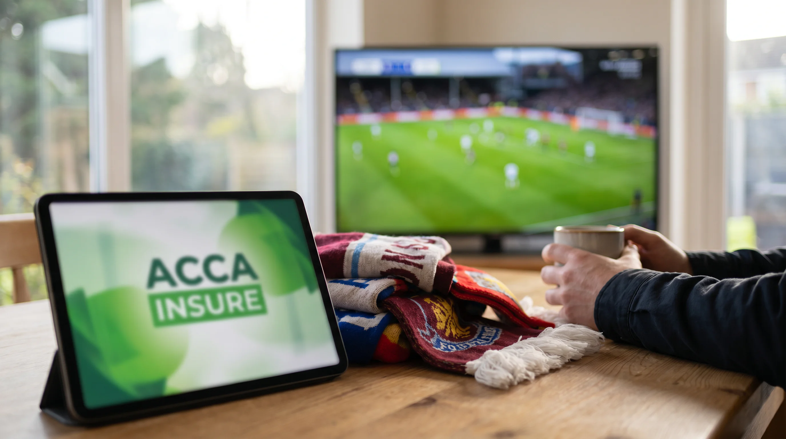 Sportsbook promo banner advertising accumulator insurance on Premier League weekends
