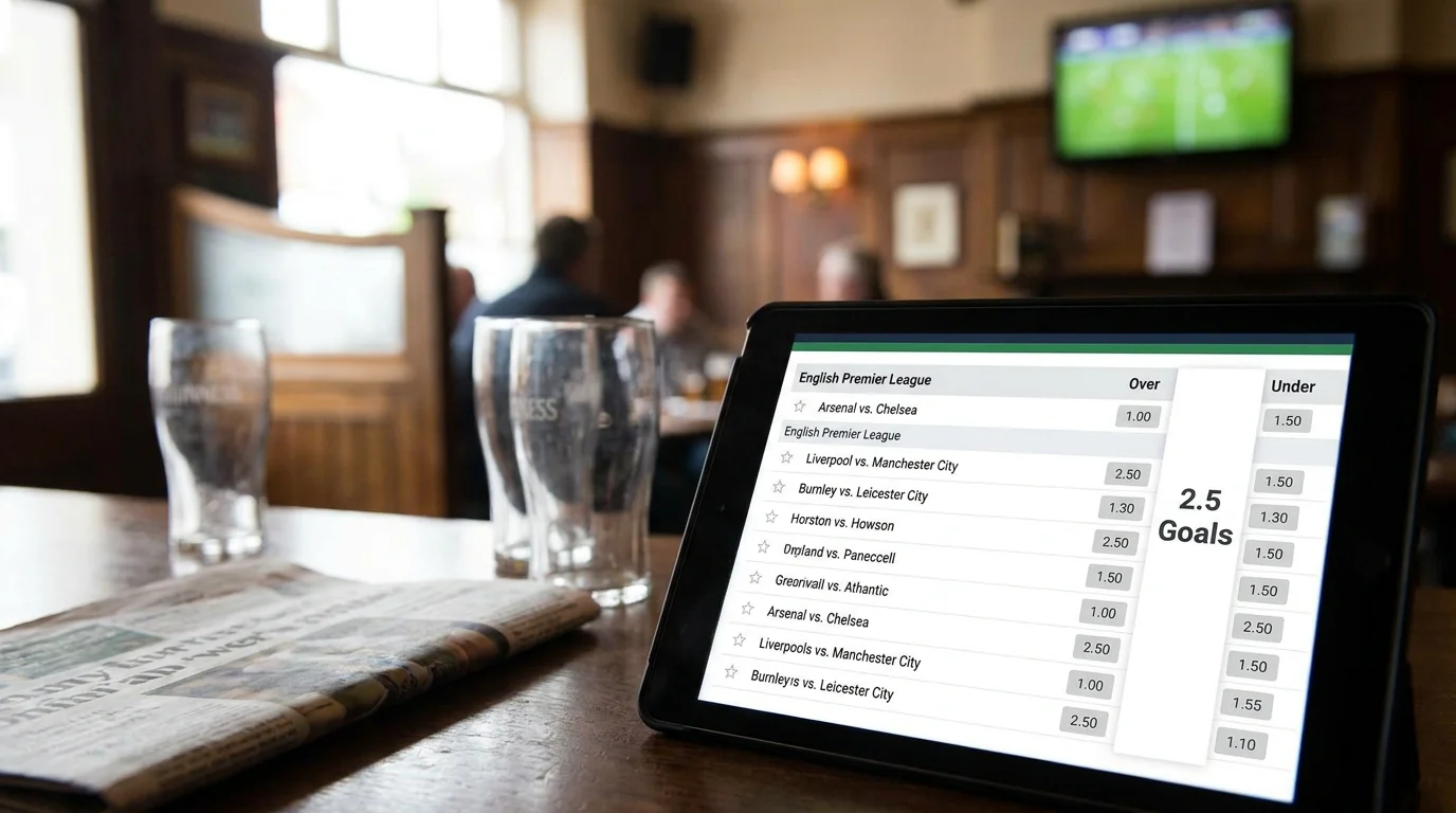 Sportsbook page highlighting the 2.5 goal anchor line across multiple Premier League fixtures