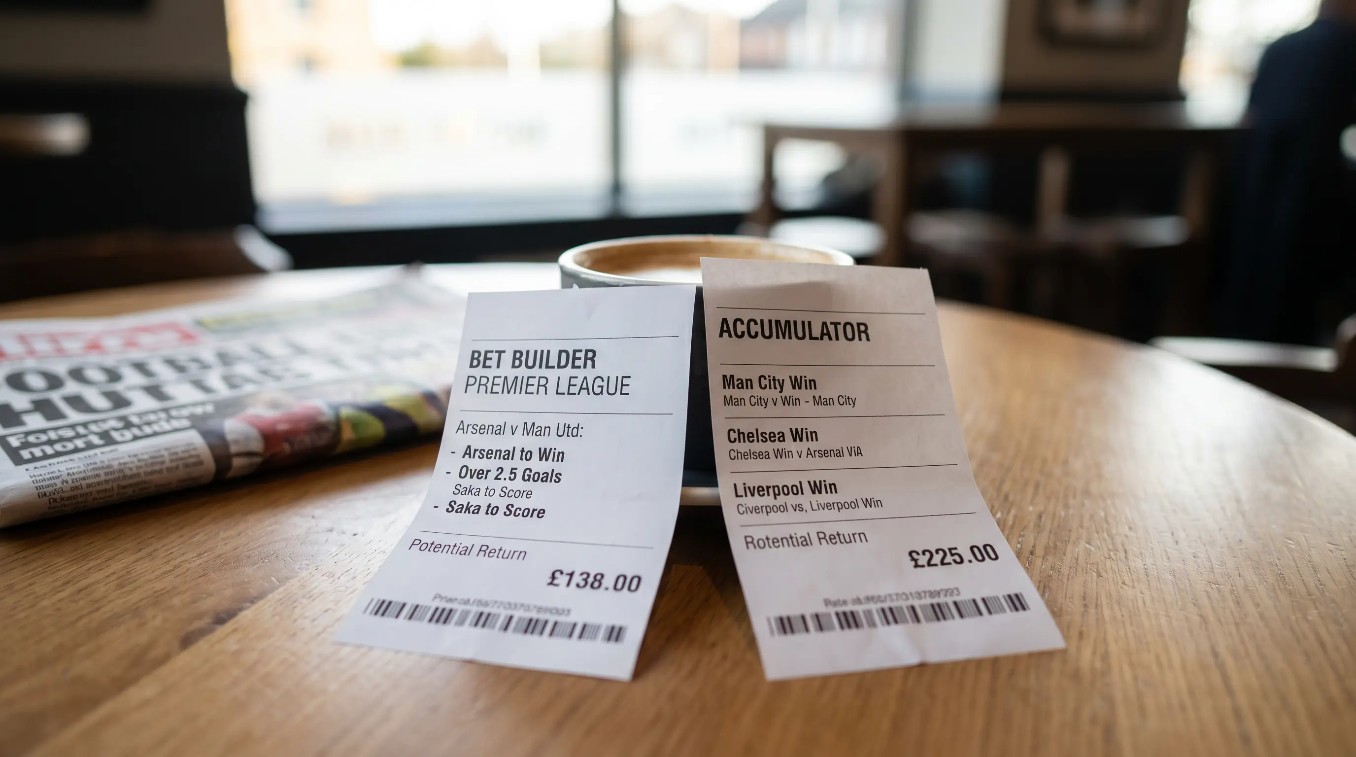 Side-by-side comparison of a same-game bet builder slip and a traditional accumulator