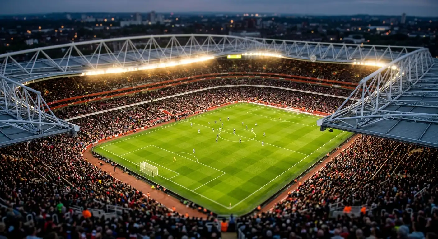 Aerial view of a two-leg Carabao Cup semi-final tie under stadium floodlights