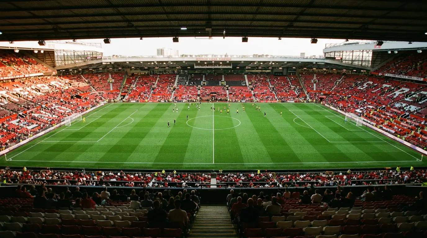 Wembley pitch viewed from the stands ahead of the Championship Play-Off Final kick-off