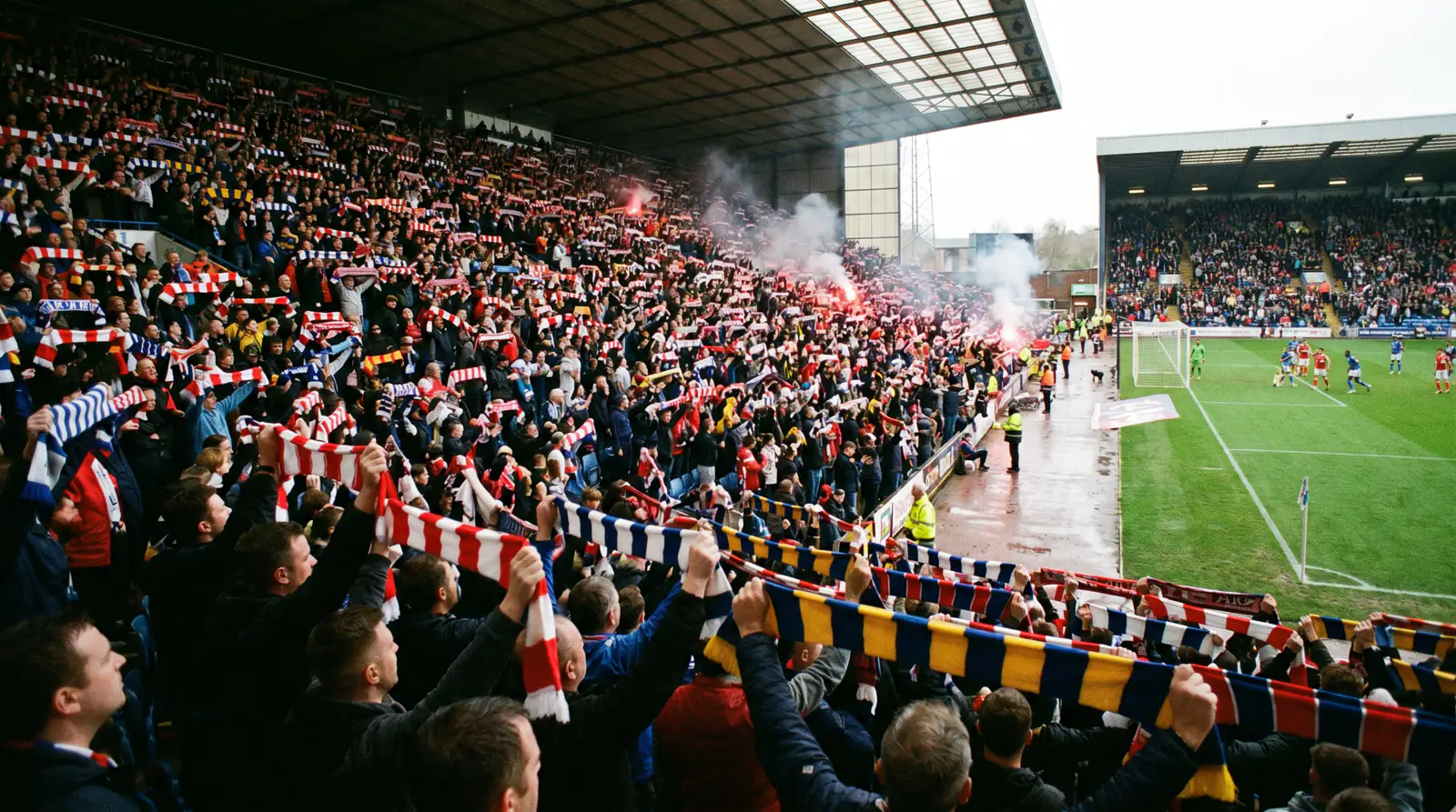 EFL Championship supporters packing a second-tier stadium during a promotion-defining home fixture