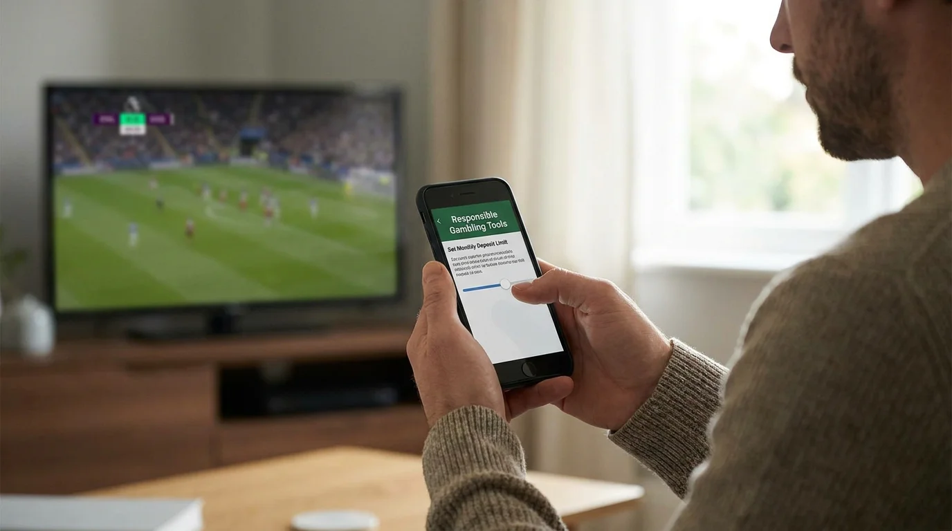 Bettor setting a monthly deposit limit inside a UK sportsbook account