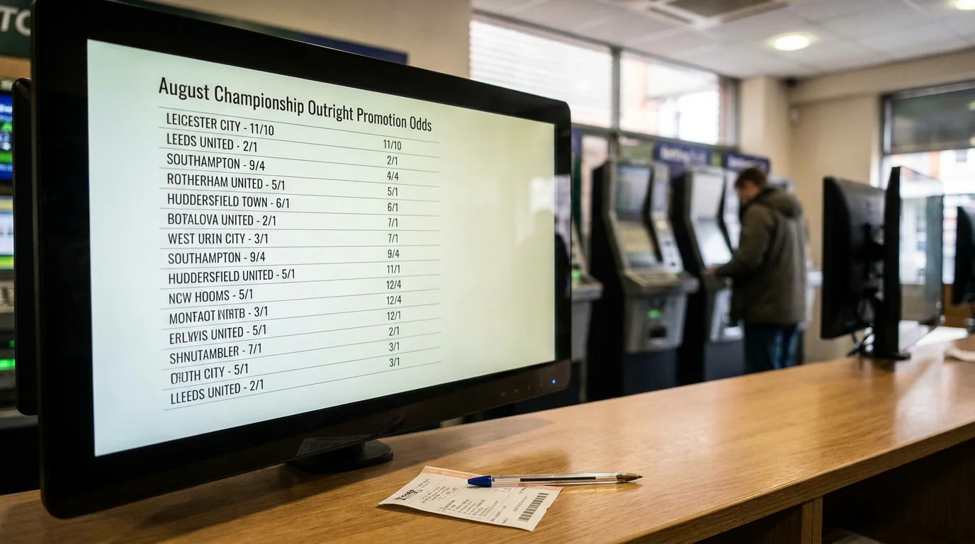 Sportsbook screen showing August Championship outright prices with several mispriced sides