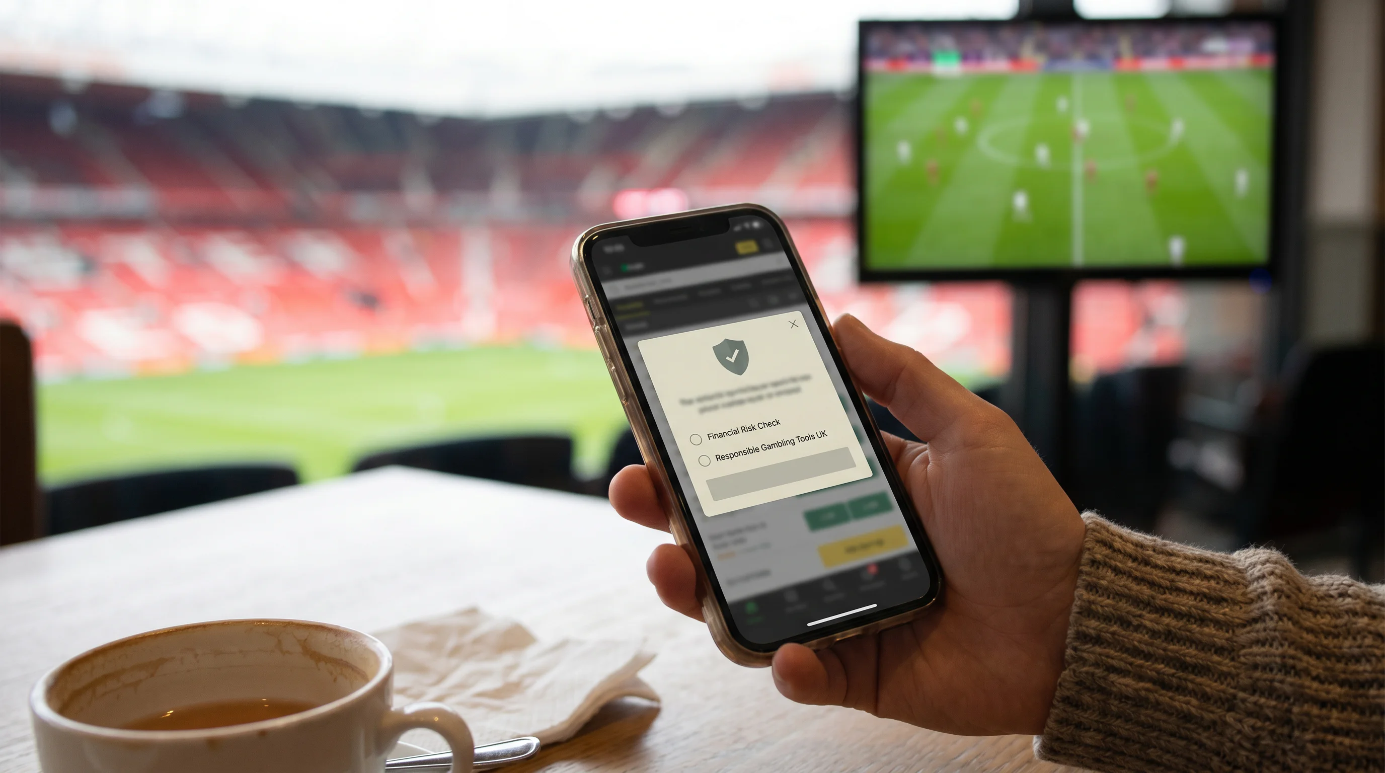 Open banking financial risk check dialog inside a UK sportsbook