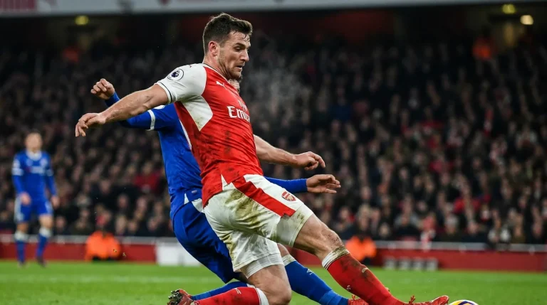 Premier League midfielders pressing high up the pitch with aggressive defensive intent