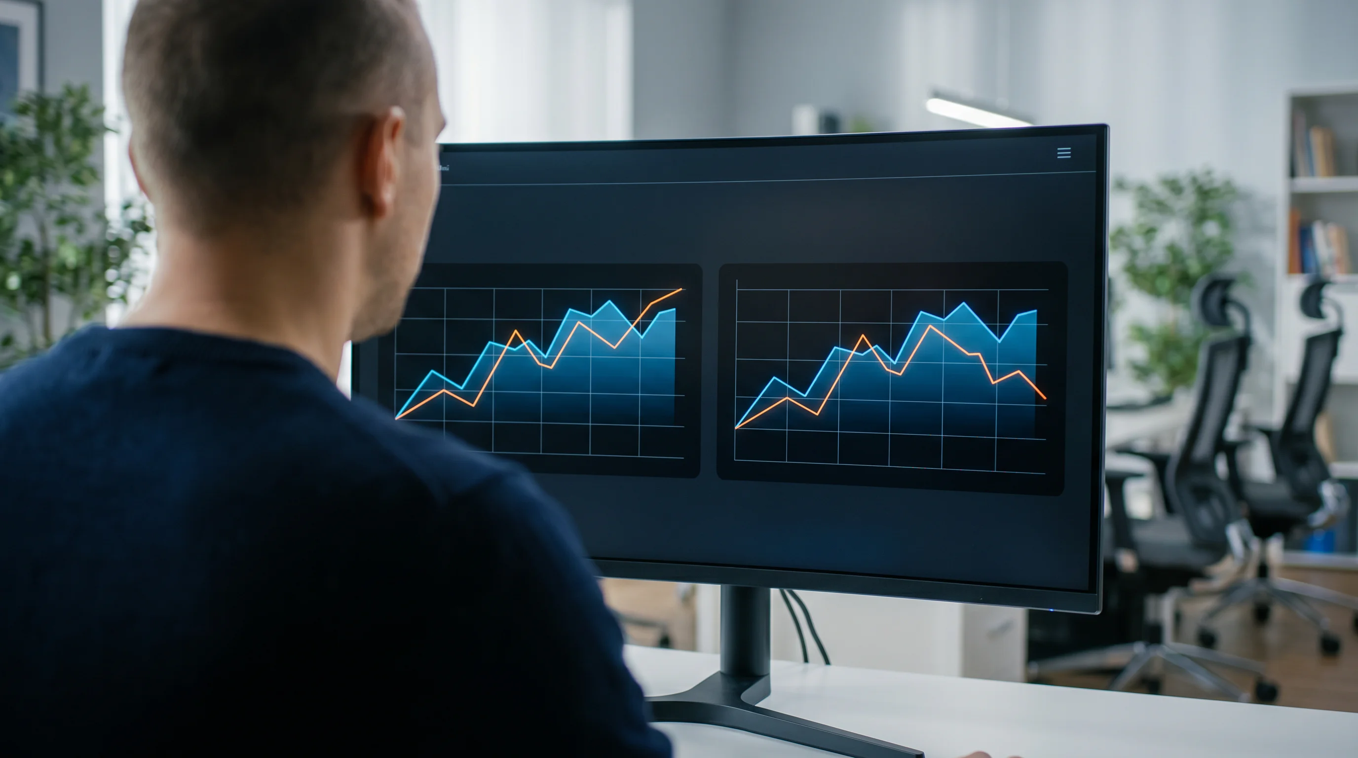Football analyst screen displaying rolling expected goals charts for two Premier League sides