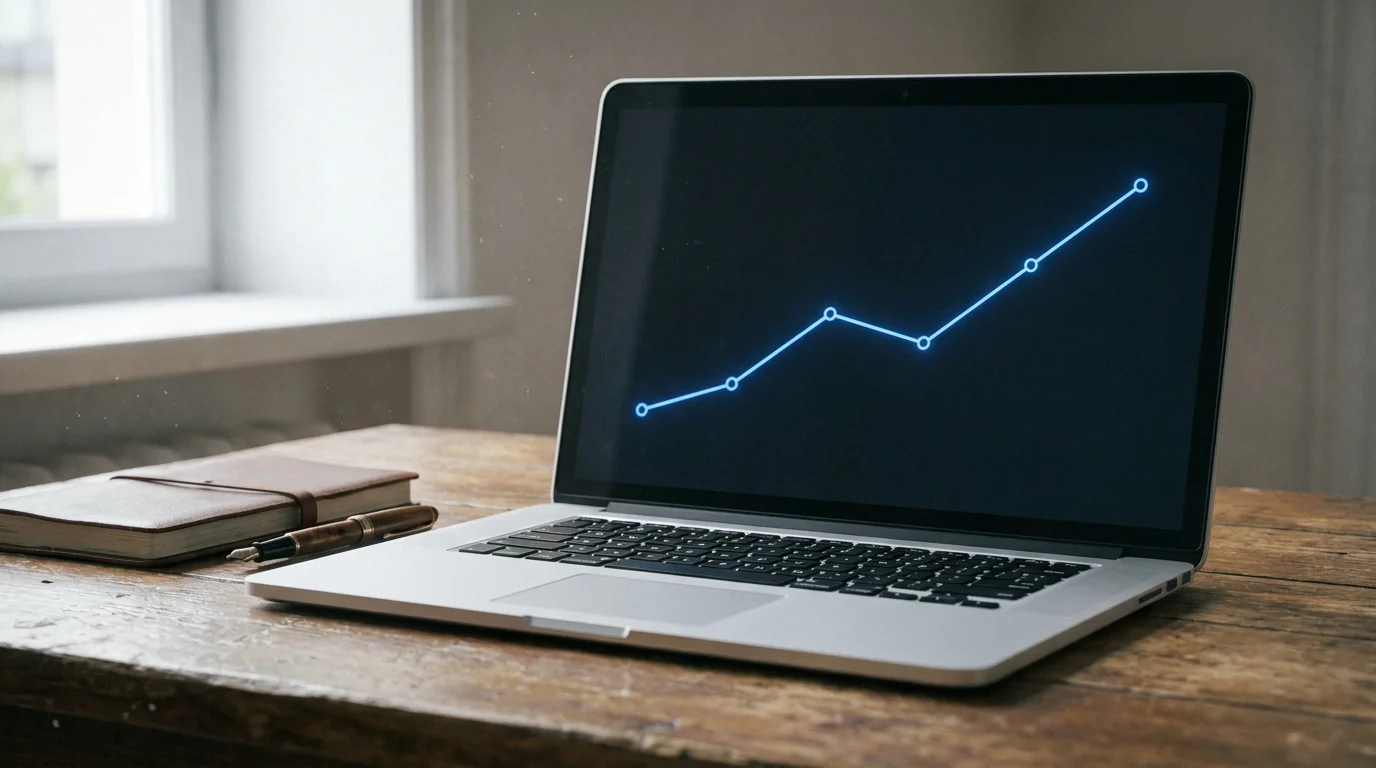 Laptop showing a six-match rolling xG trend chart for a Premier League side
