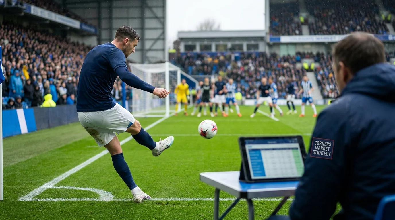 Premier League set-piece specialist delivering a curling corner into the box