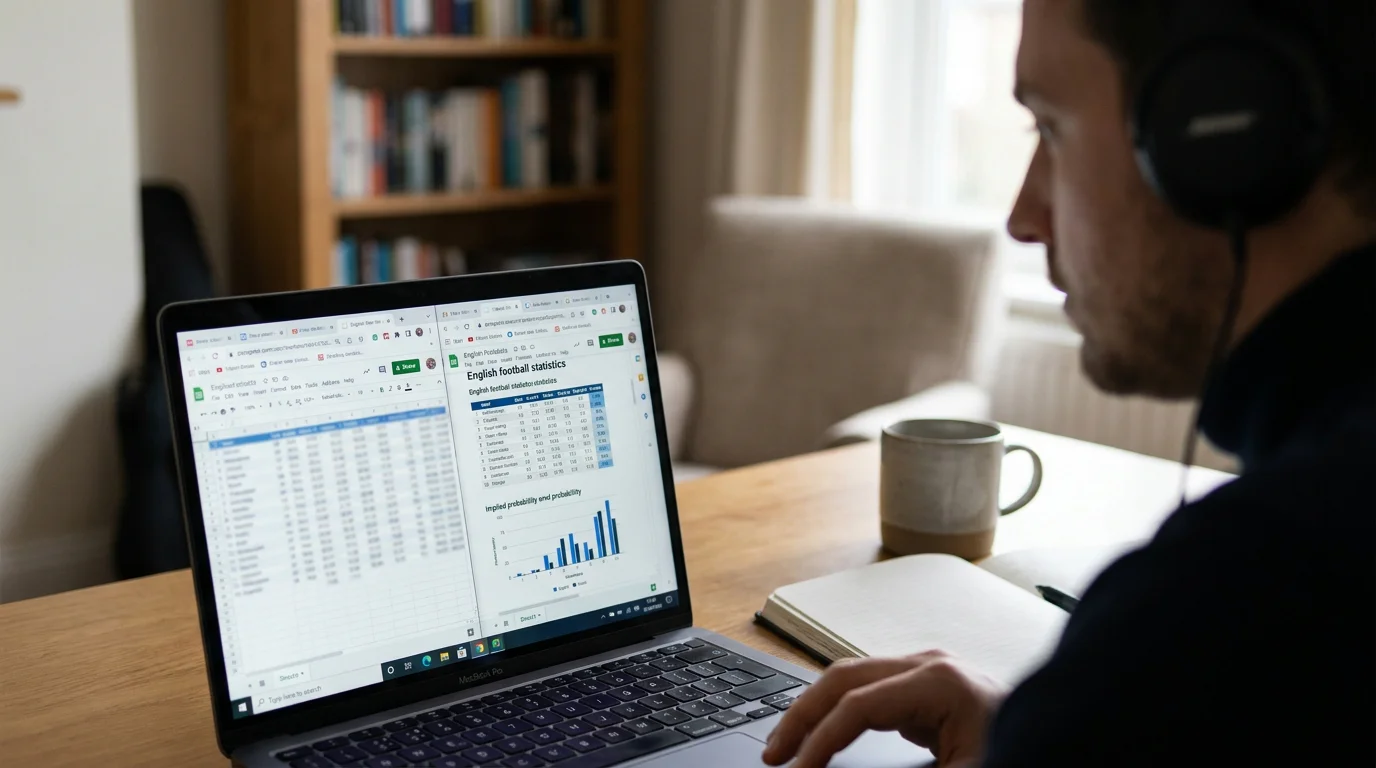 Bettor identifying low-margin markets across multiple operator tabs on a laptop